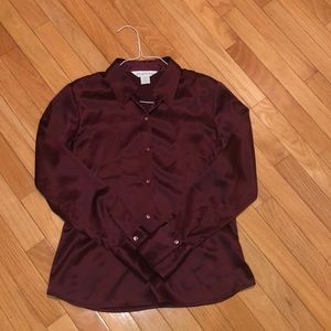 Red Brooks Brothers Silk Top Women’s Size 8